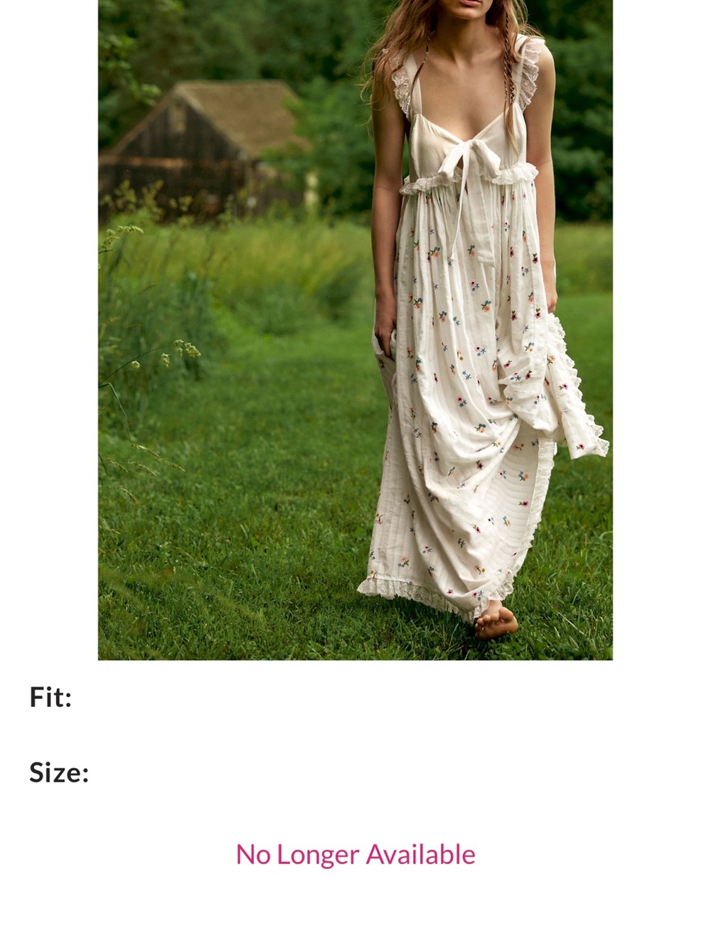 Free people Starlight Babydoll White Floral Embroidered Maxi Dress - Picture 2 of 7